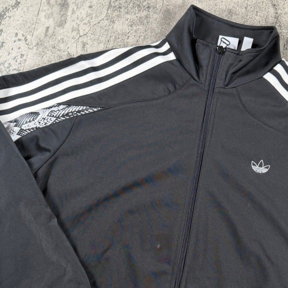 Adidas Originals Animal Print‎ Track Jacket Womens Large Black Snake Leopard Zip